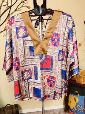 Anthropologie Porridge Clothing satiny blouse sz XS